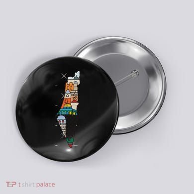 Palestine Map Kofeyah Palestine Button