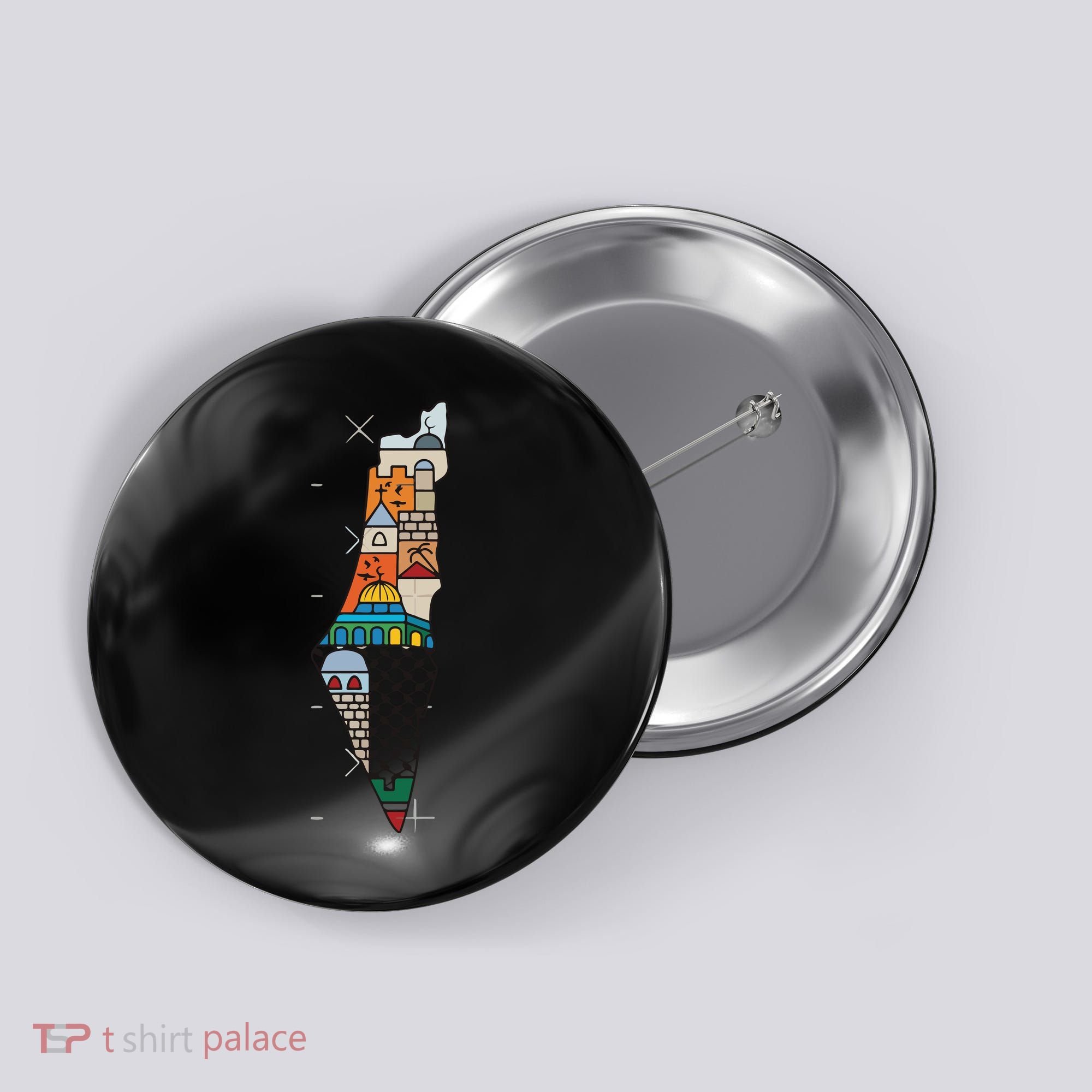 Palestine Map Kofeyah Palestine Button