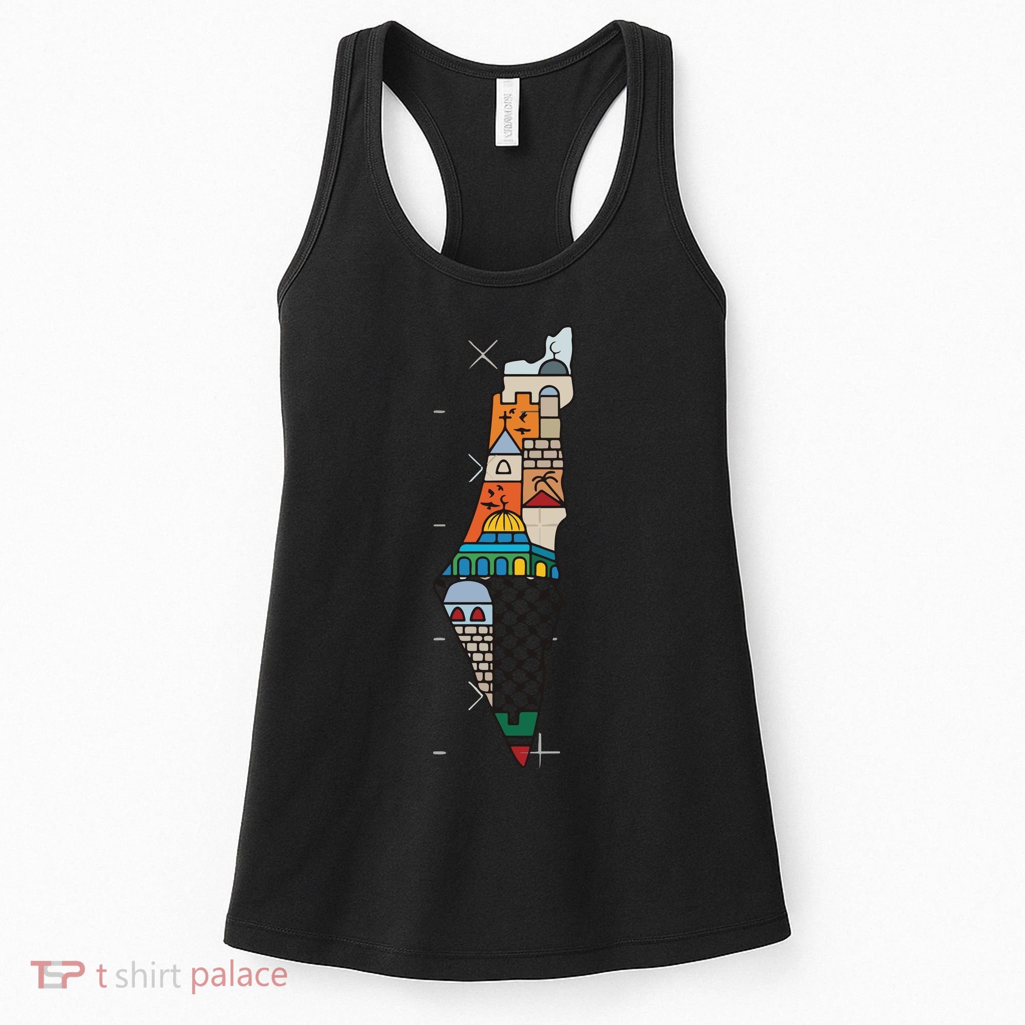 Palestine Map Kofeyah Palestine Women's Tank Top