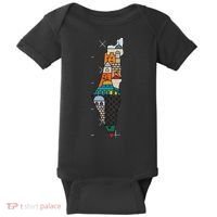 Palestine Map Kofeyah Palestine Baby Bodysuit thumb 0