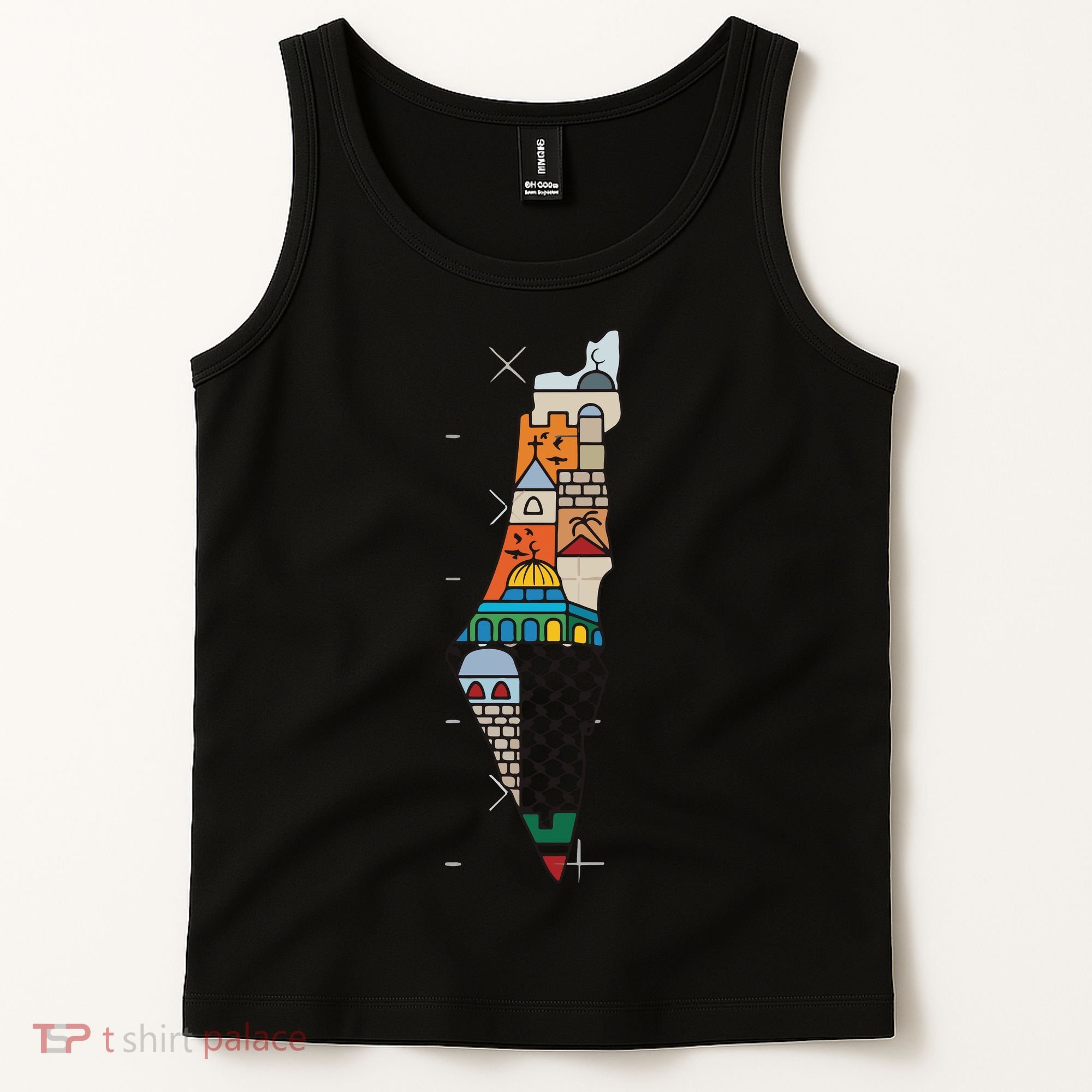 Palestine Map Kofeyah Palestine Tank Top