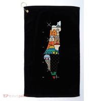 Palestine Map Kofeyah Palestine Golf Towel thumb 0