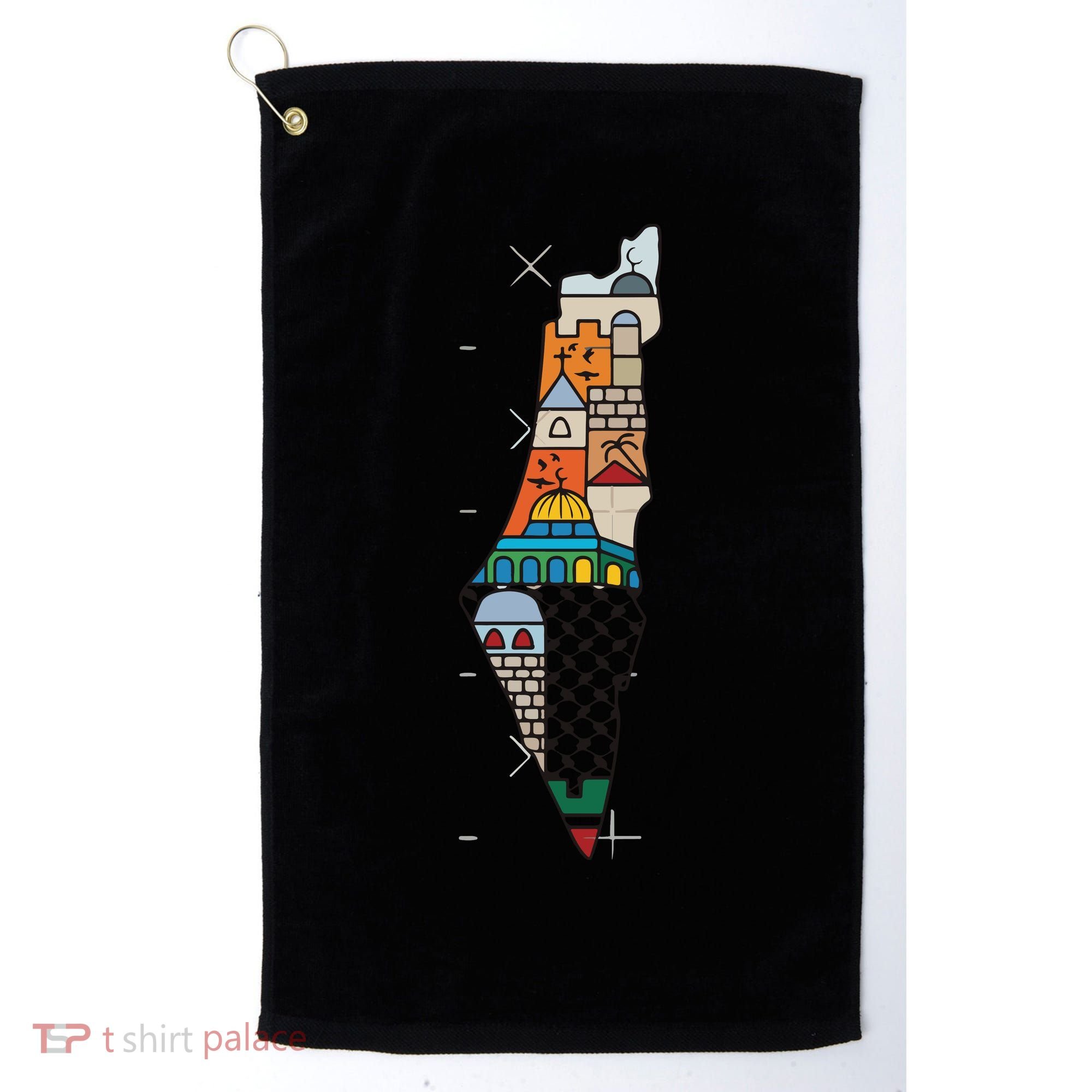 Palestine Map Kofeyah Palestine Golf Towel