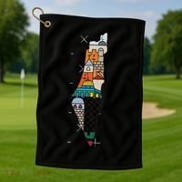 Palestine Map Kofeyah Palestine Golf Towel thumb 1