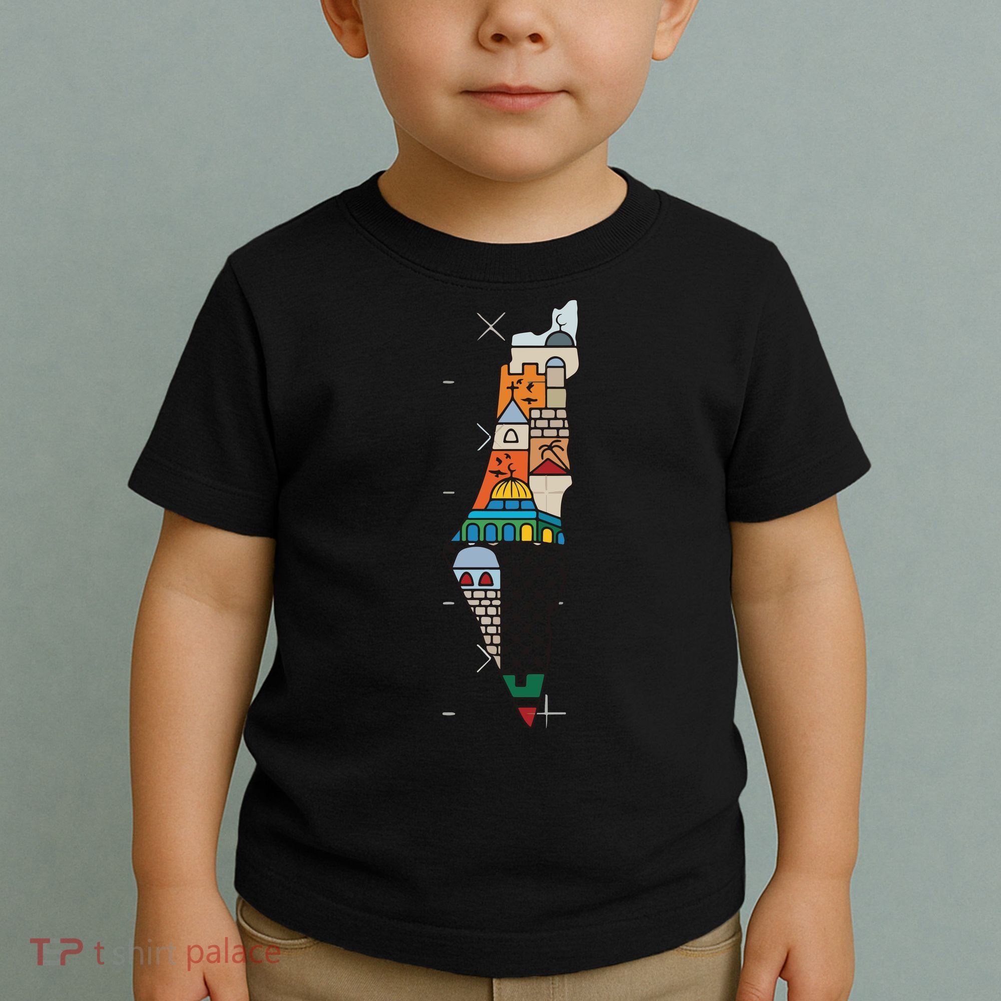 Palestine Map Kofeyah Palestine Toddler T-Shirt