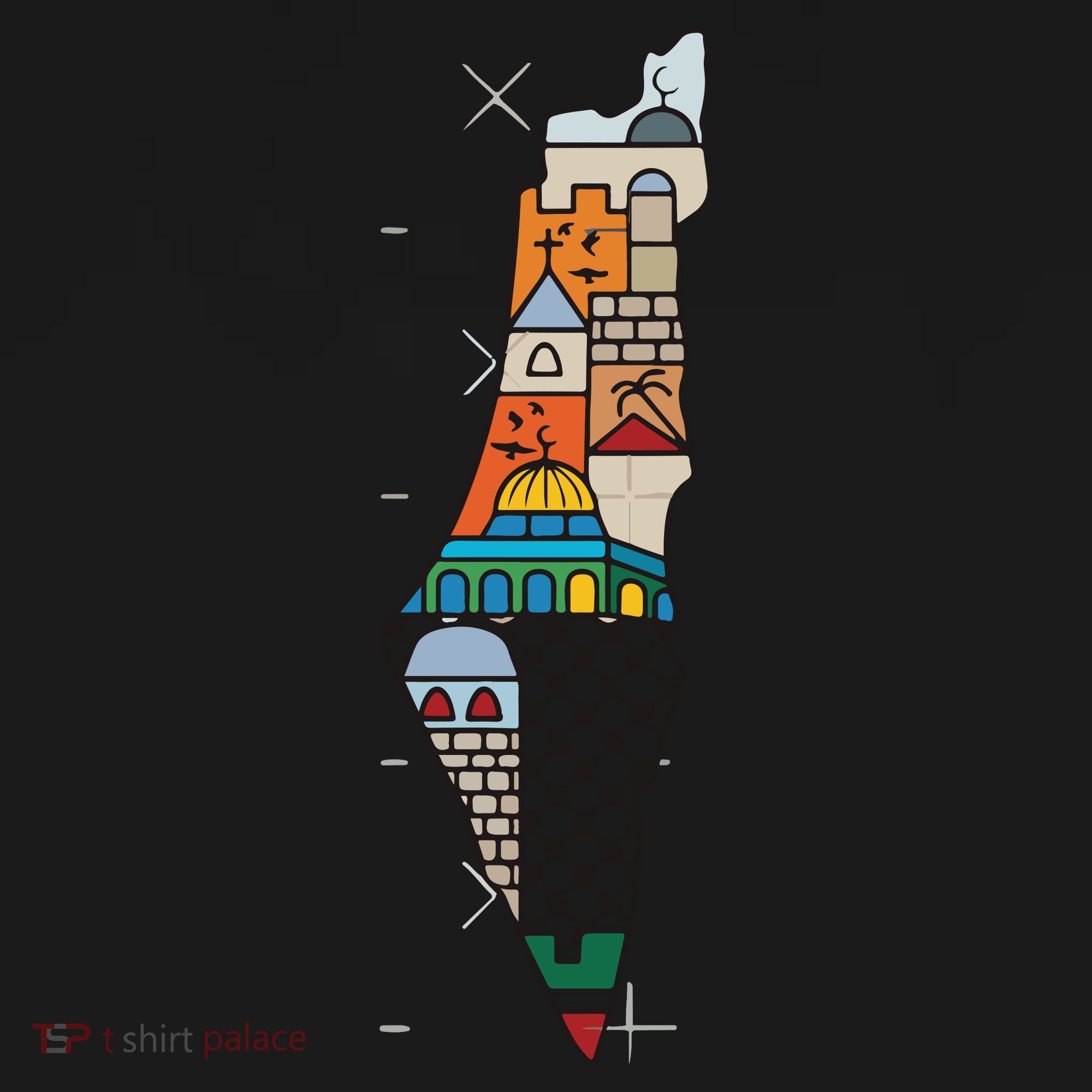 Palestine Map Kofeyah Palestine Kids Hoodie