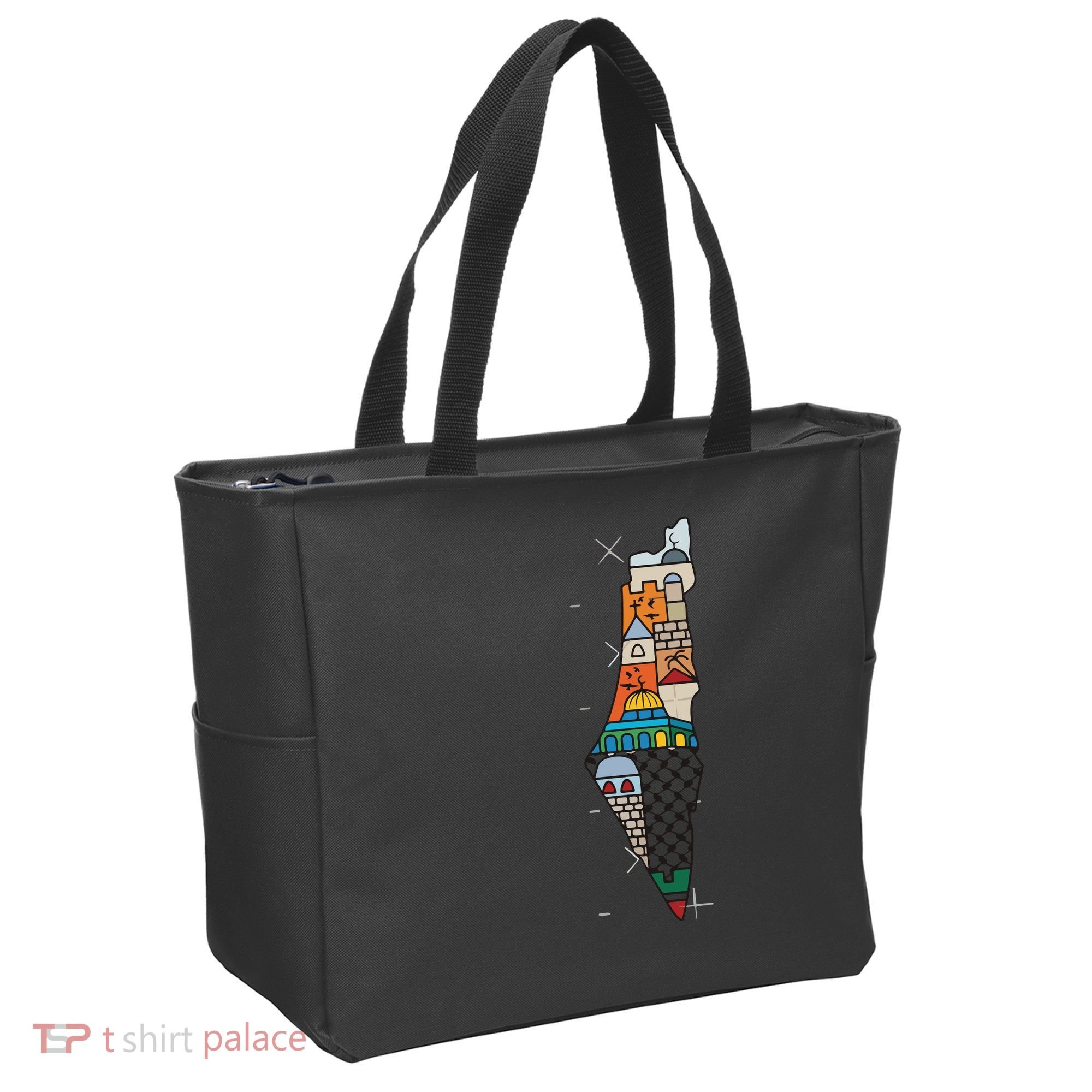 Palestine Map Kofeyah Palestine Tote Bag