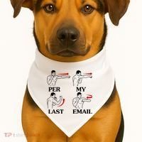 Per My Last Email Funny Men Costumed USA-Made Doggie Bandana thumb 1