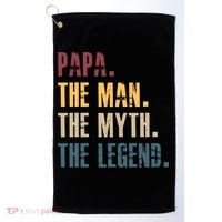 Papa Myth Legend And Dad Funny Father Gift Meaningful Gift Golf Towel thumb 0