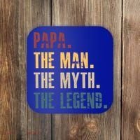 Papa Myth Legend And Dad Funny Father Gift Meaningful Gift Coaster thumb 0