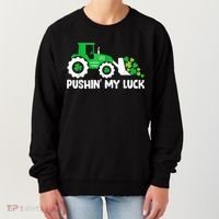 Pushing My Luck Tractor Truck St Patricks Day Women's Sweatshirt thumb 0
