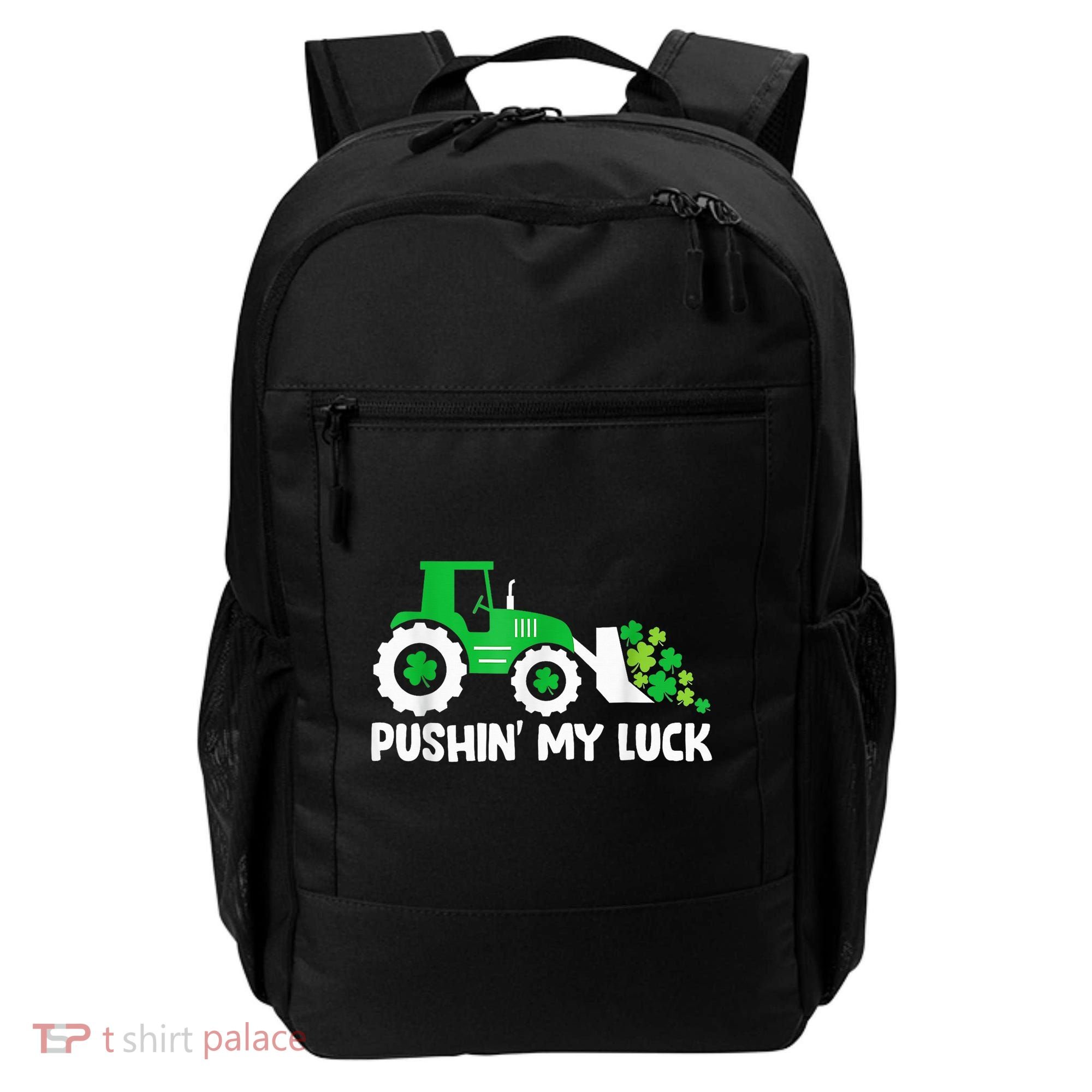 Pushing My Luck Tractor Truck St Patricks Day Backpack