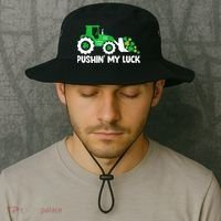 Pushing My Luck Tractor Truck St Patricks Day Bucket Hat thumb 2