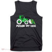Pushing My Luck Tractor Truck St Patricks Day Tank Top thumb 0