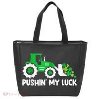 Pushing My Luck Tractor Truck St Patricks Day Tote Bag thumb 0