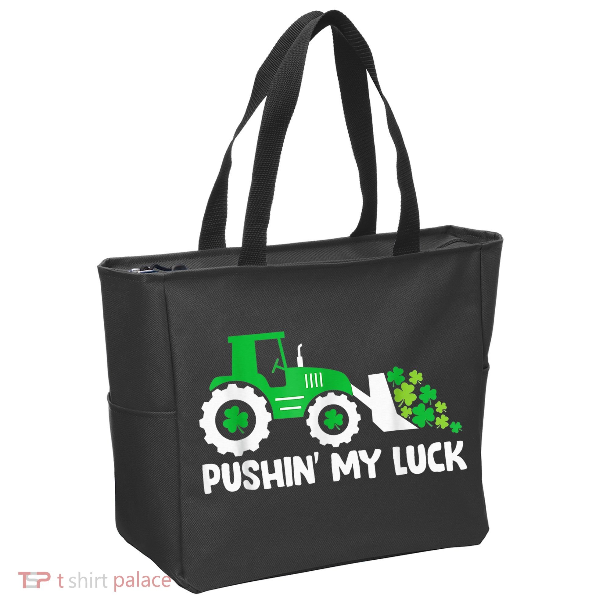 Pushing My Luck Tractor Truck St Patricks Day Tote Bag