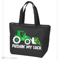 Pushing My Luck Tractor Truck St Patricks Day Tote Bag thumb 3