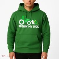 Pushing My Luck Tractor Truck St Patricks Day Hoodie thumb 2
