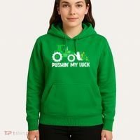 Pushing My Luck Tractor Truck St Patricks Day Hoodie thumb 5
