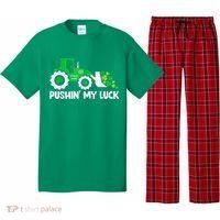 Pushing My Luck Tractor Truck St Patricks Day Pajama Set thumb 0