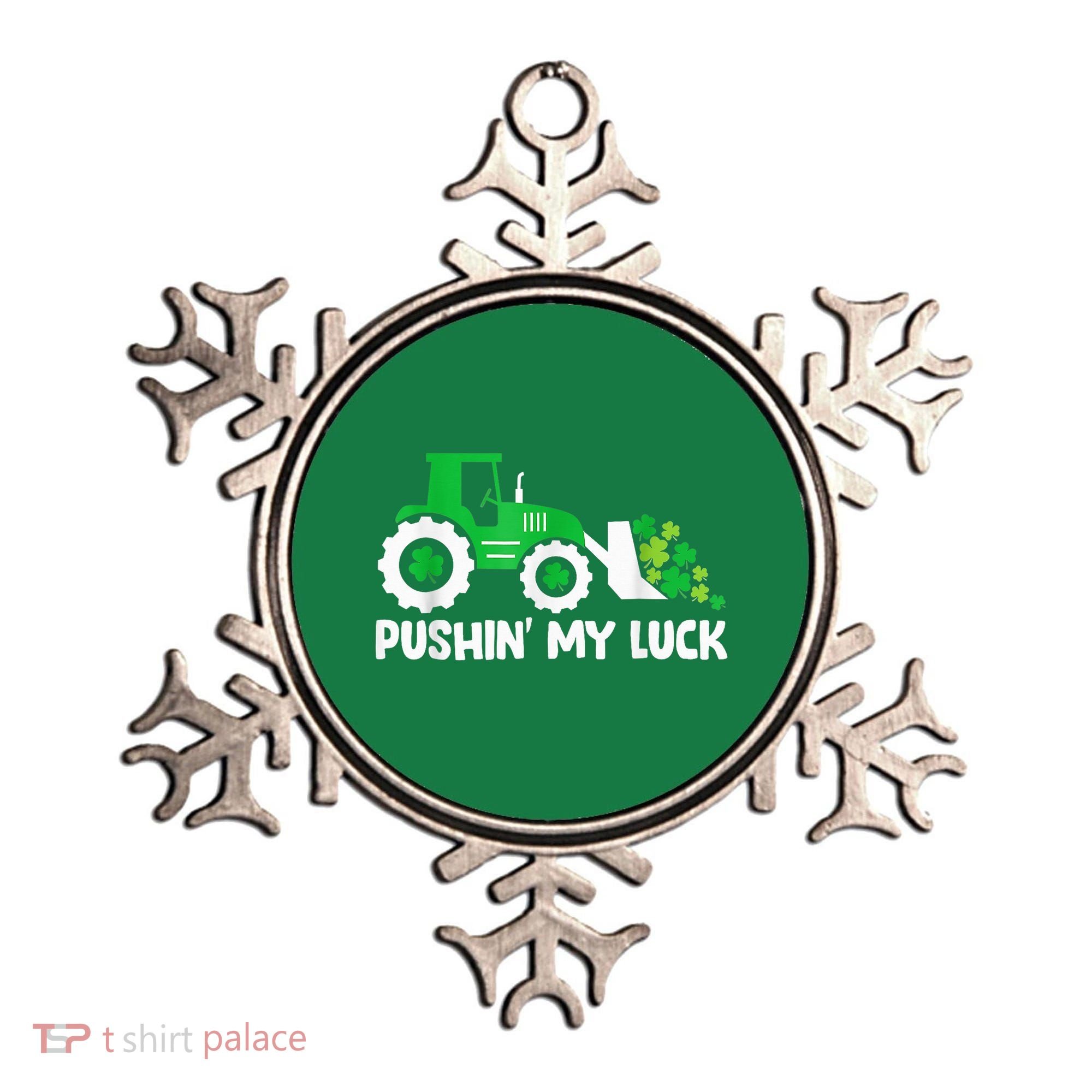 Pushing My Luck Tractor Truck St Patricks Day Ornament