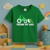 Pushing My Luck Tractor Truck St Patricks Day Toddler T-Shirt thumb 3