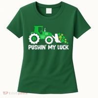 Pushing My Luck Tractor Truck St Patricks Day Women's T-Shirt thumb 0