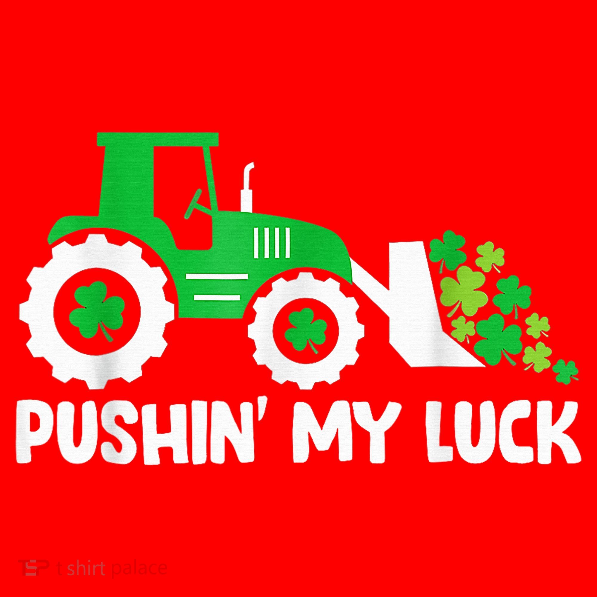 Pushing My Luck Tractor Truck St Patricks Day Santa Hat