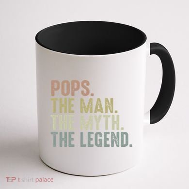 Pops Myth Legend Design Funny Fathers Day Pops Funny Gift Coffee Mug back