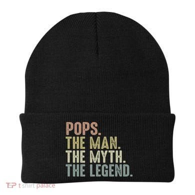 Pops Myth Legend Design Funny Fathers Day Pops Funny Gift Beanie