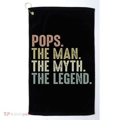 Pops Myth Legend Design Funny Fathers Day Pops Funny Gift Golf Towel