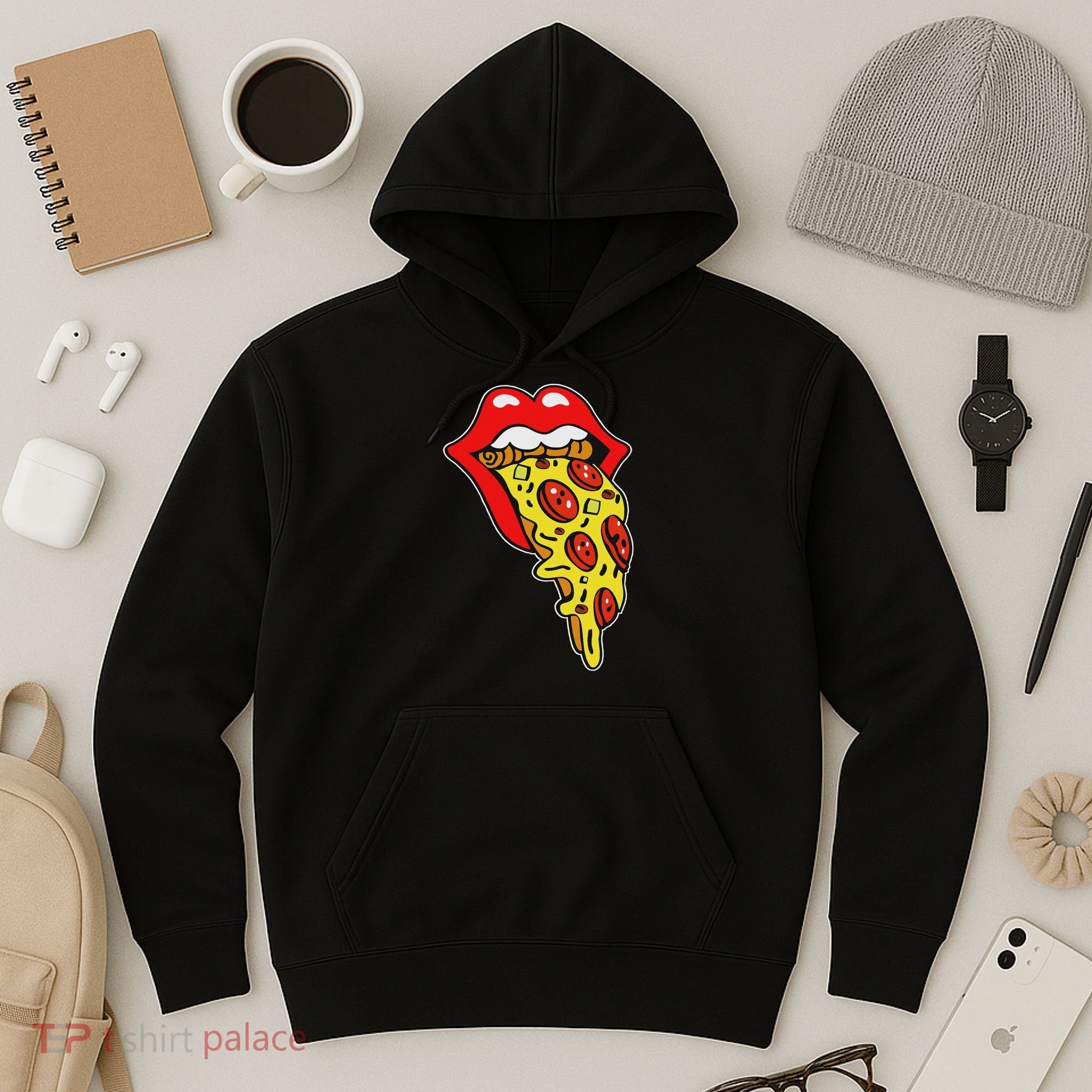 Pizza Mouth Lips Hoodie