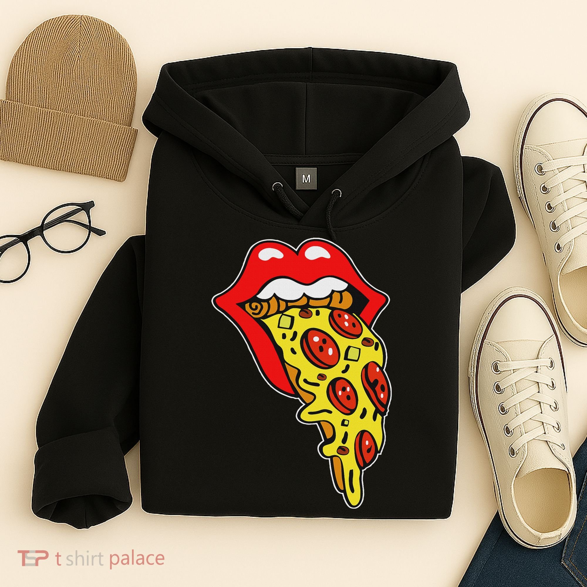 Pizza Mouth Lips Hoodie