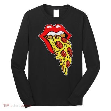 Pizza Mouth Lips Long Sleeve Shirt