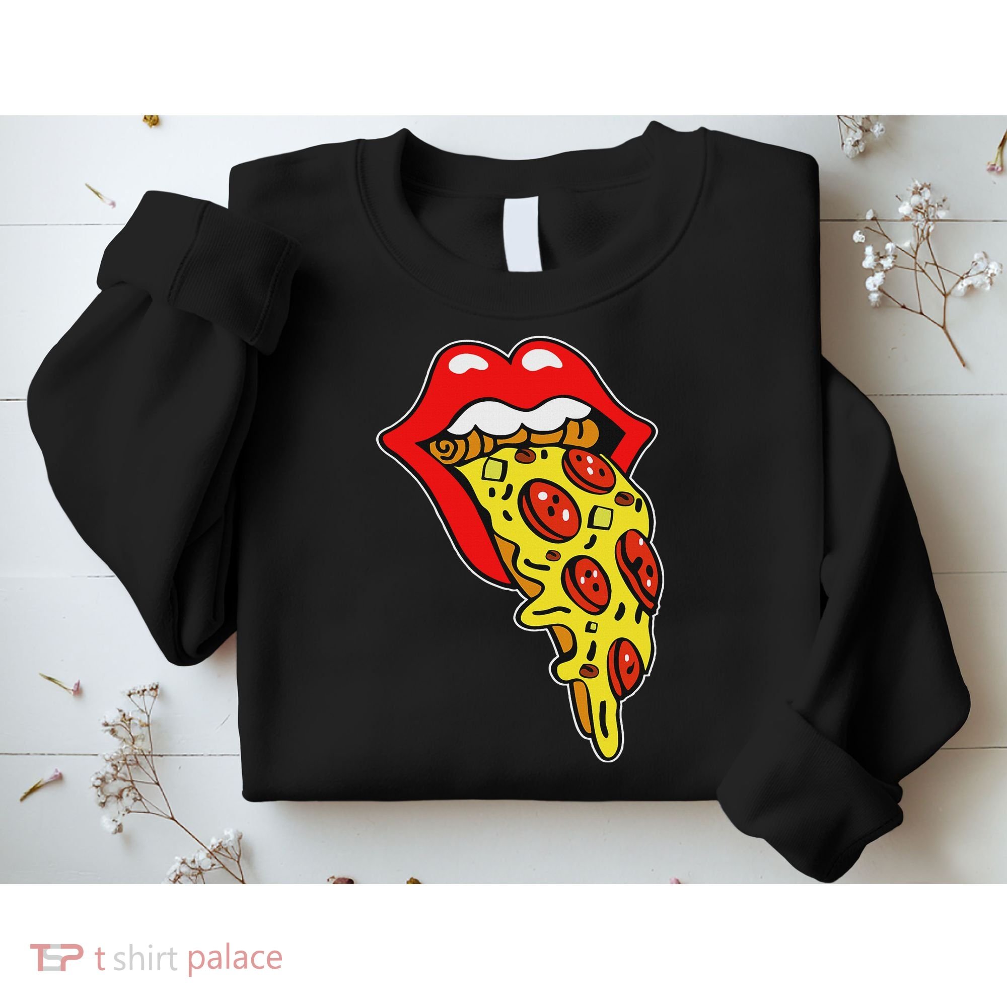 Pizza Mouth Lips Sweatshirt