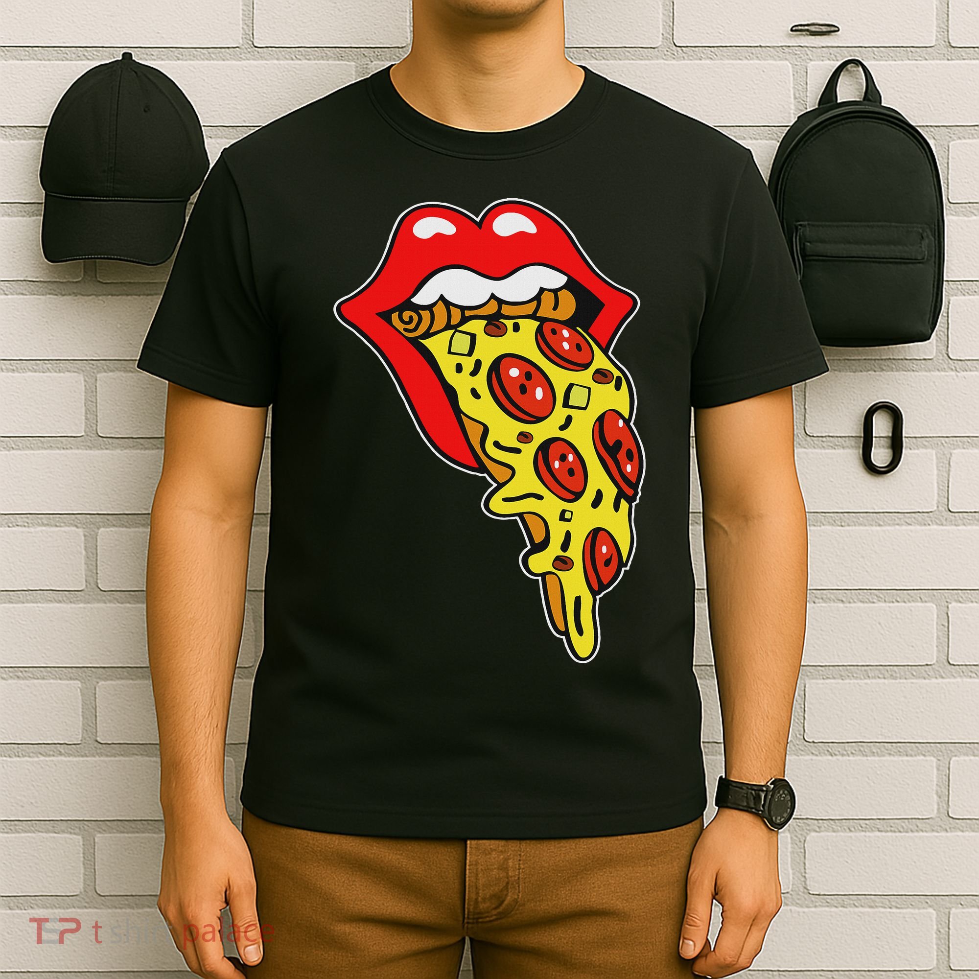 Pizza Mouth Lips T-Shirt