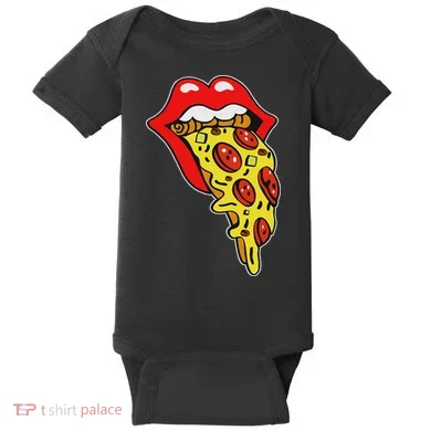 Pizza Mouth Lips Baby Bodysuit