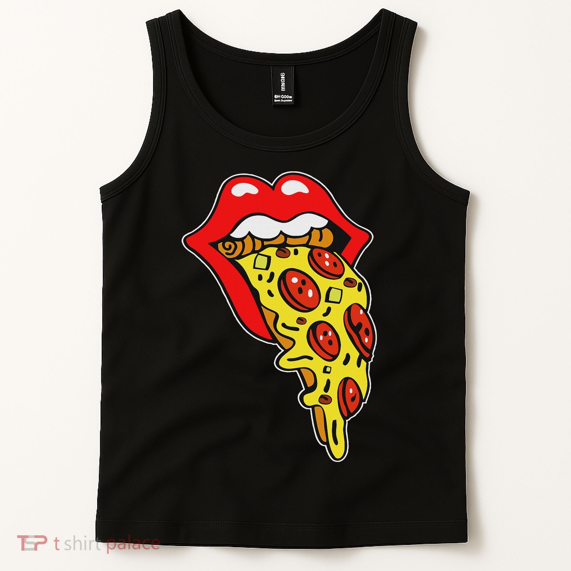 Pizza Mouth Lips Tank Top