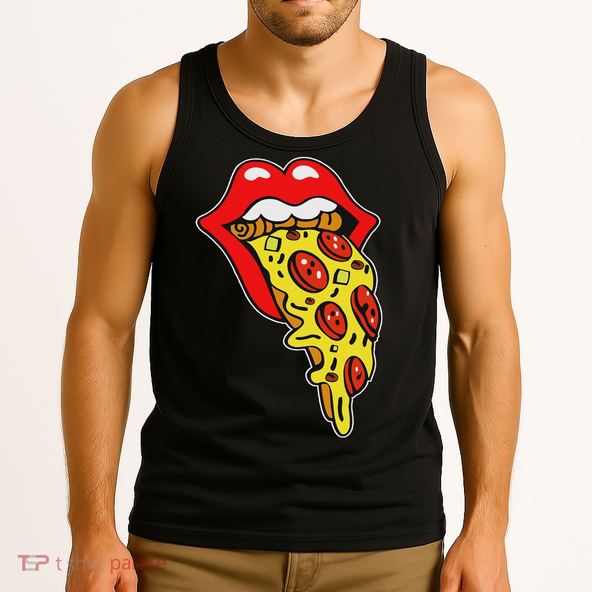 Pizza Mouth Lips Tank Top