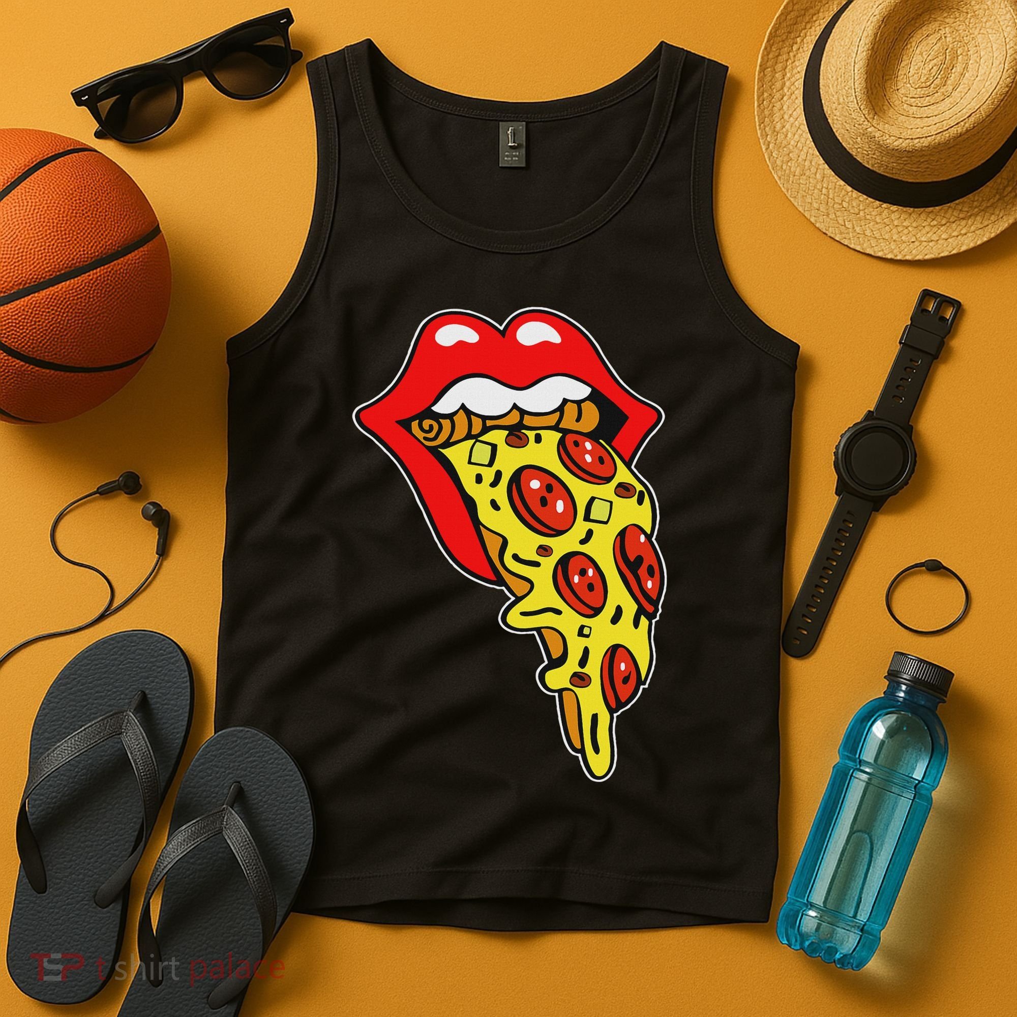 Pizza Mouth Lips Tank Top