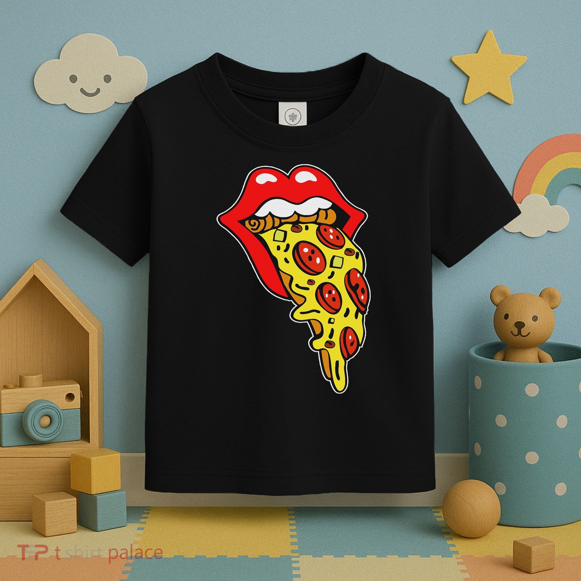 Pizza Mouth Lips Toddler T-Shirt