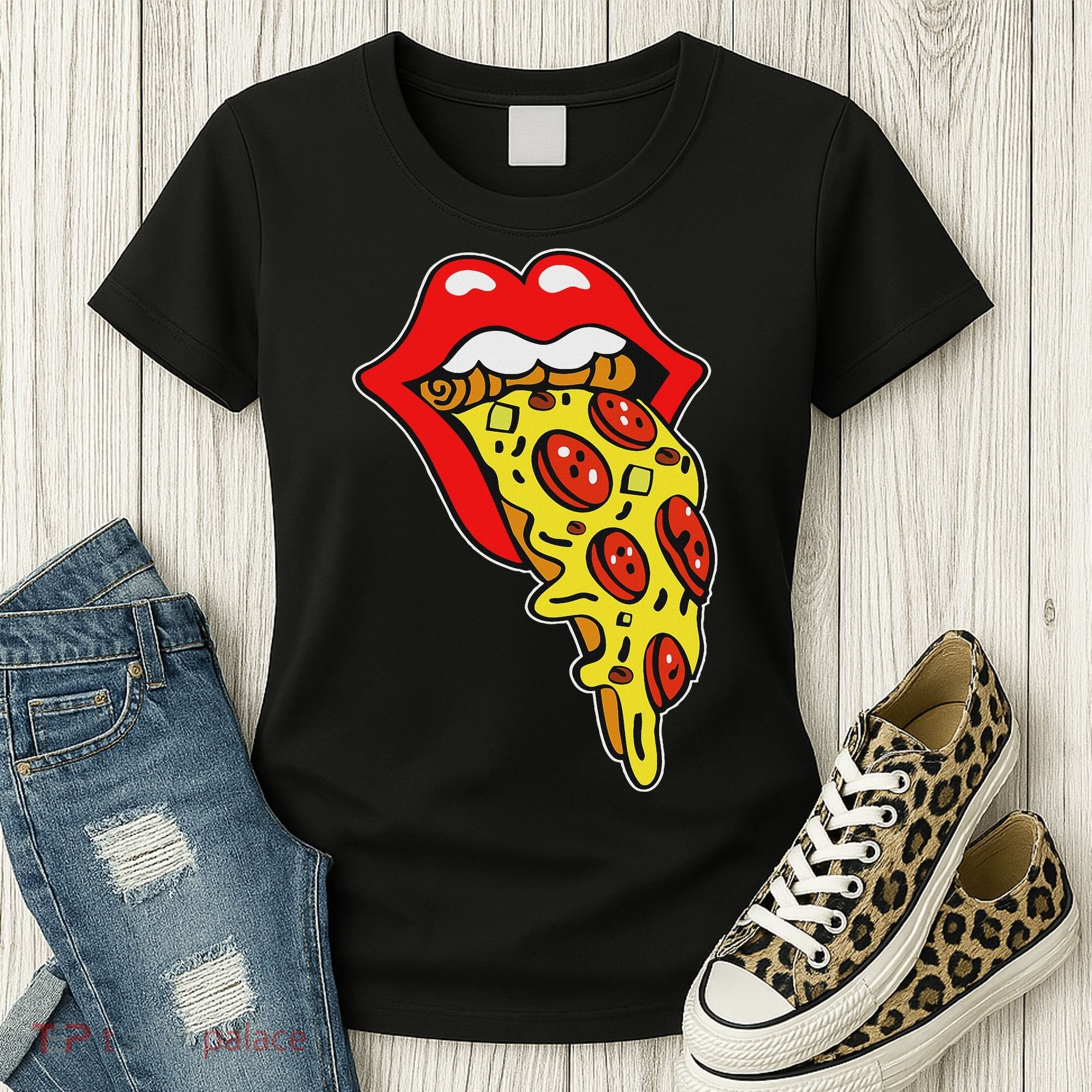Pizza Mouth Lips Women's T-Shirt