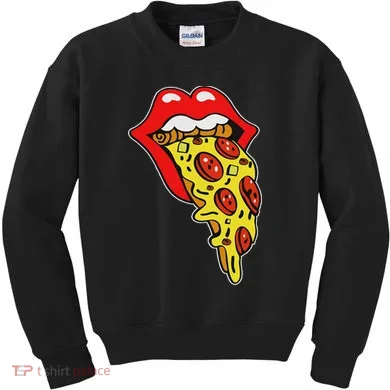 Pizza Mouth Lips Kids Sweatshirt