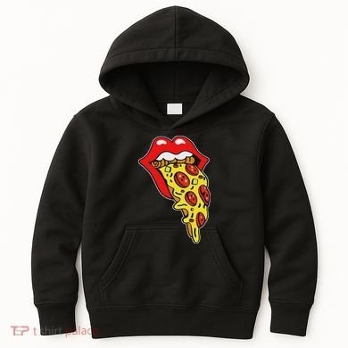 Pizza Mouth Lips Kids Hoodie
