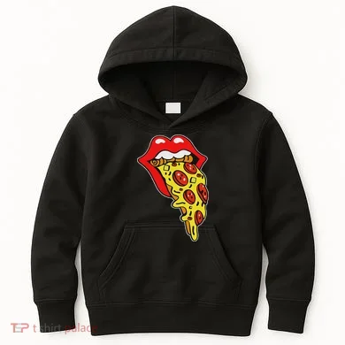 Pizza Mouth Lips Kids Hoodie