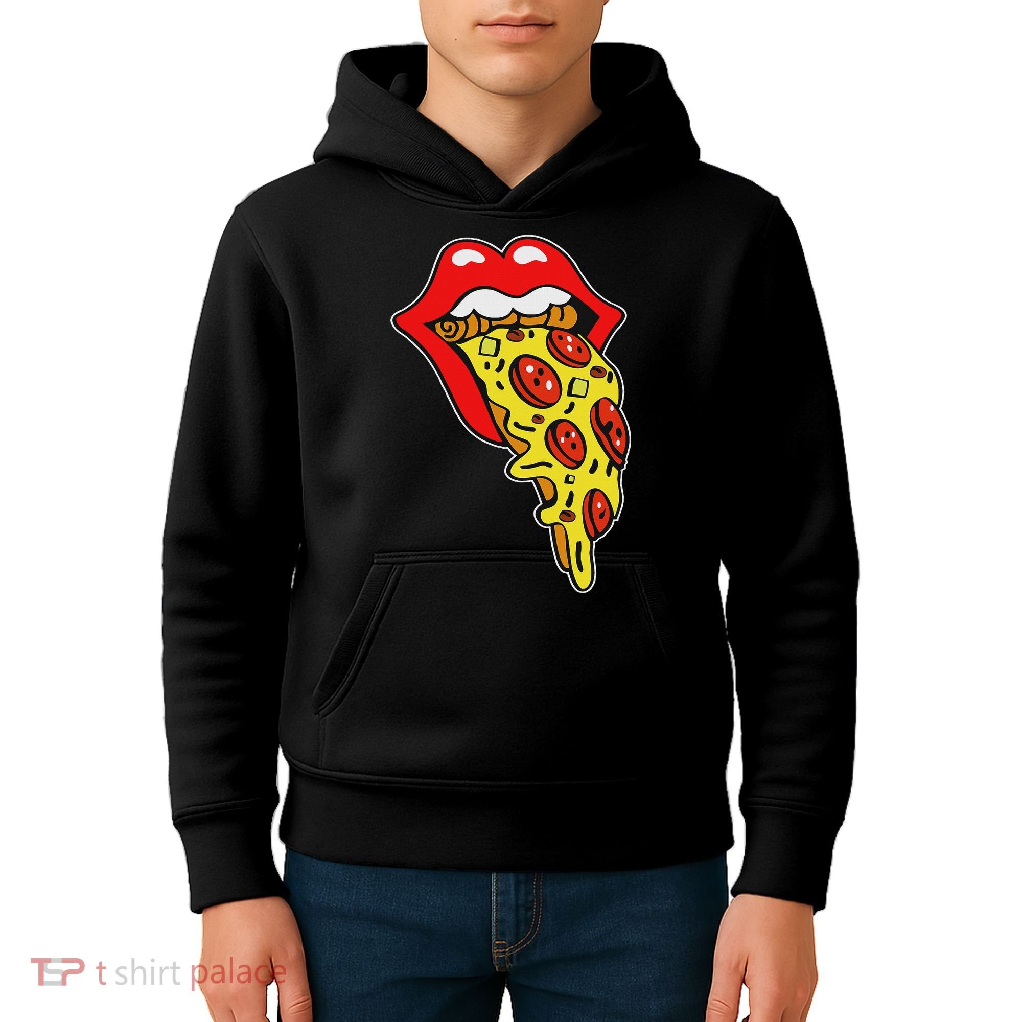 Pizza Mouth Lips Kids Hoodie