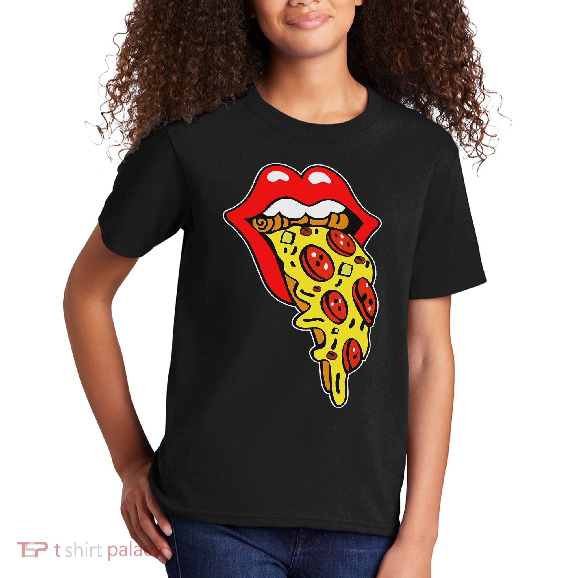 Pizza Mouth Lips Kids T-Shirt