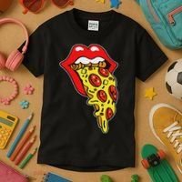 Pizza Mouth Lips Kids T-Shirt thumb 3