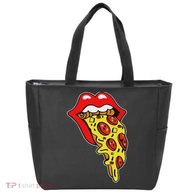 Pizza Mouth Lips Tote Bag