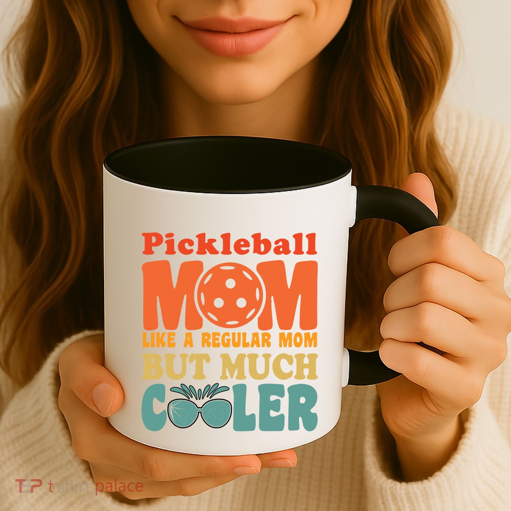 Pickleball Mom Like A Regular Mom Cool Funny Pickleball Gift Coffee Mug